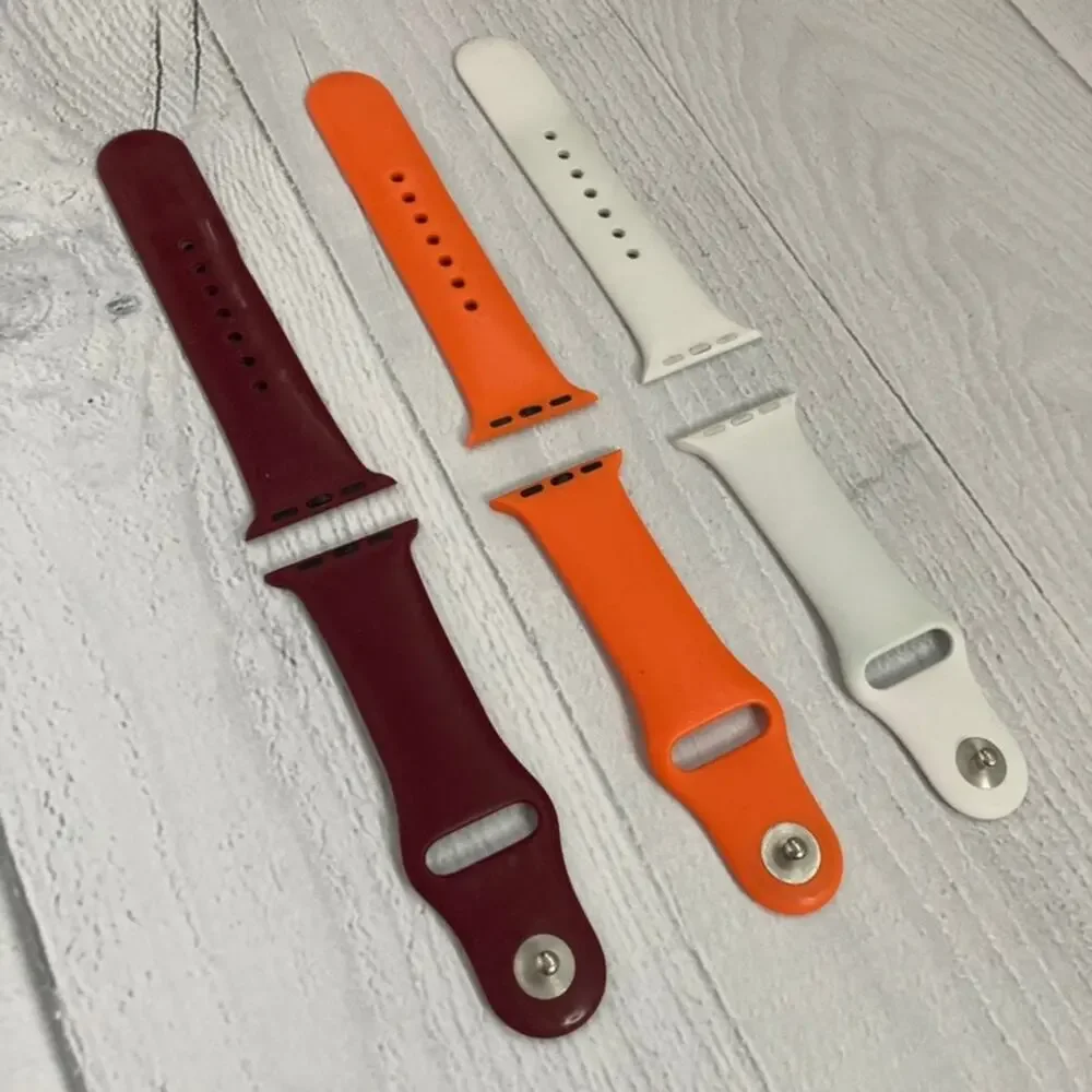 Apple Watch 40mm Sport Band Bundle - 3 - Orange, White, Maroon